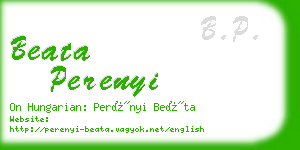 beata perenyi business card